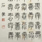 Japanese Boxed Hanging Scroll Kakejiku 100 Longevity Hyakujyu Calligraphy KJ163