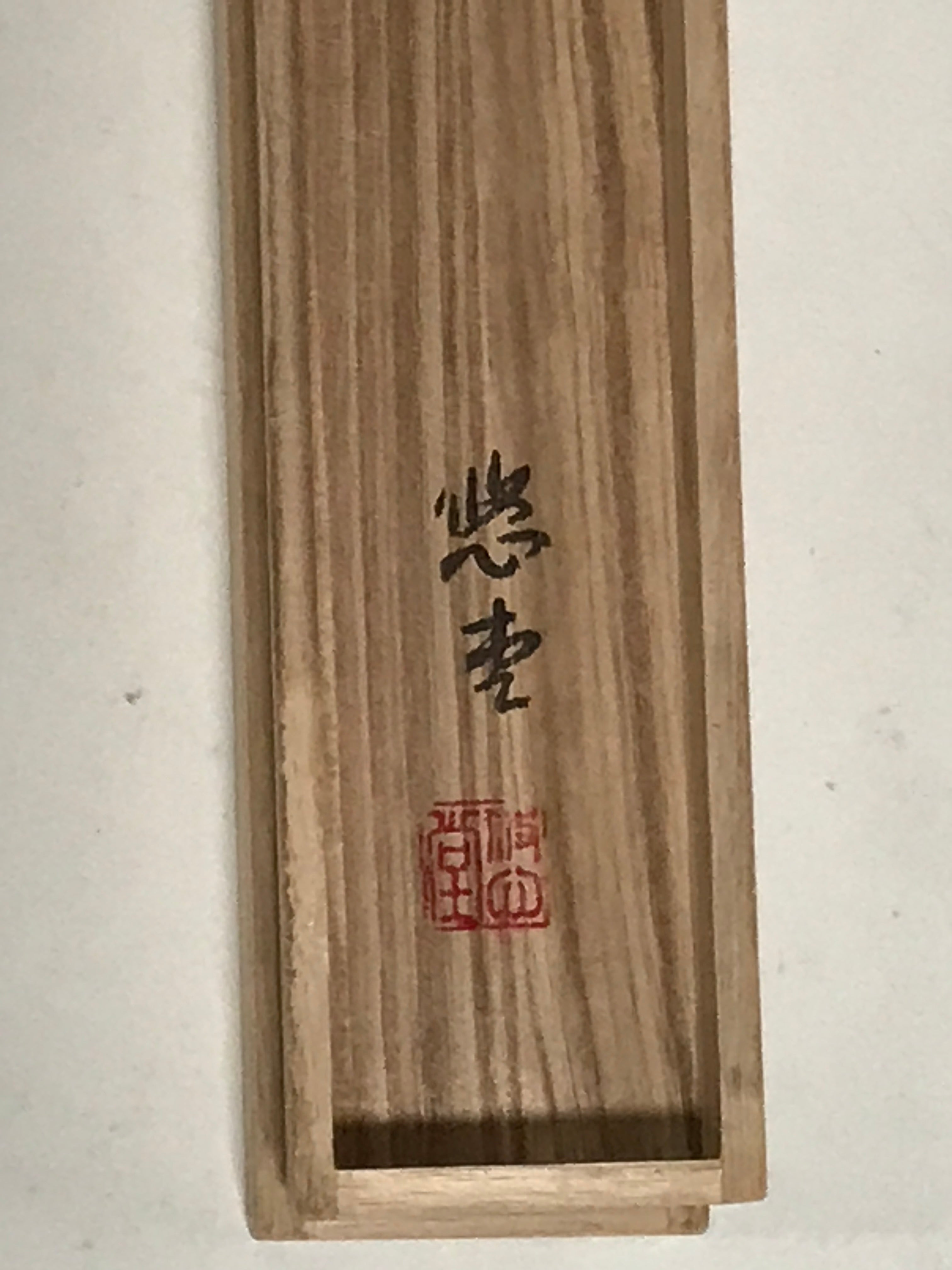Japanese Boxed Hanging Scroll Kakejiku Vtg Hawk Pine Tree Mt Fuji Color KJ139