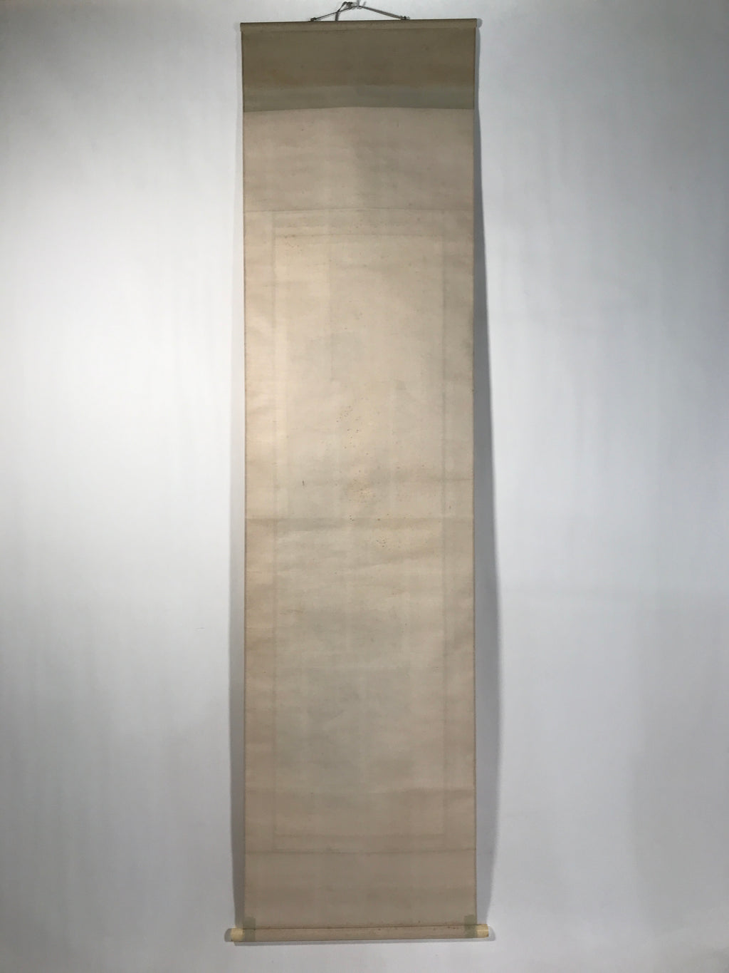 Japanese Boxed Hanging Scroll Kakejiku Vtg Men Boat River Mountains Color KJ138