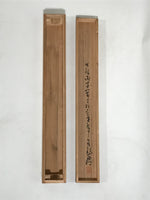 Japanese Boxed Hanging Scroll Kakejiku Vtg Men Boat River Mountains Color KJ138