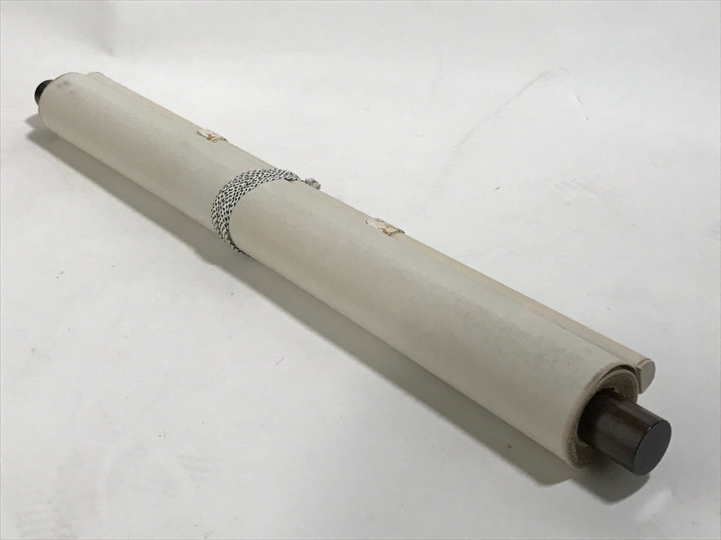 Japanese Boxed Hanging Scroll Kakejiku Vtg Mountains Boat River Monochrome KJ142