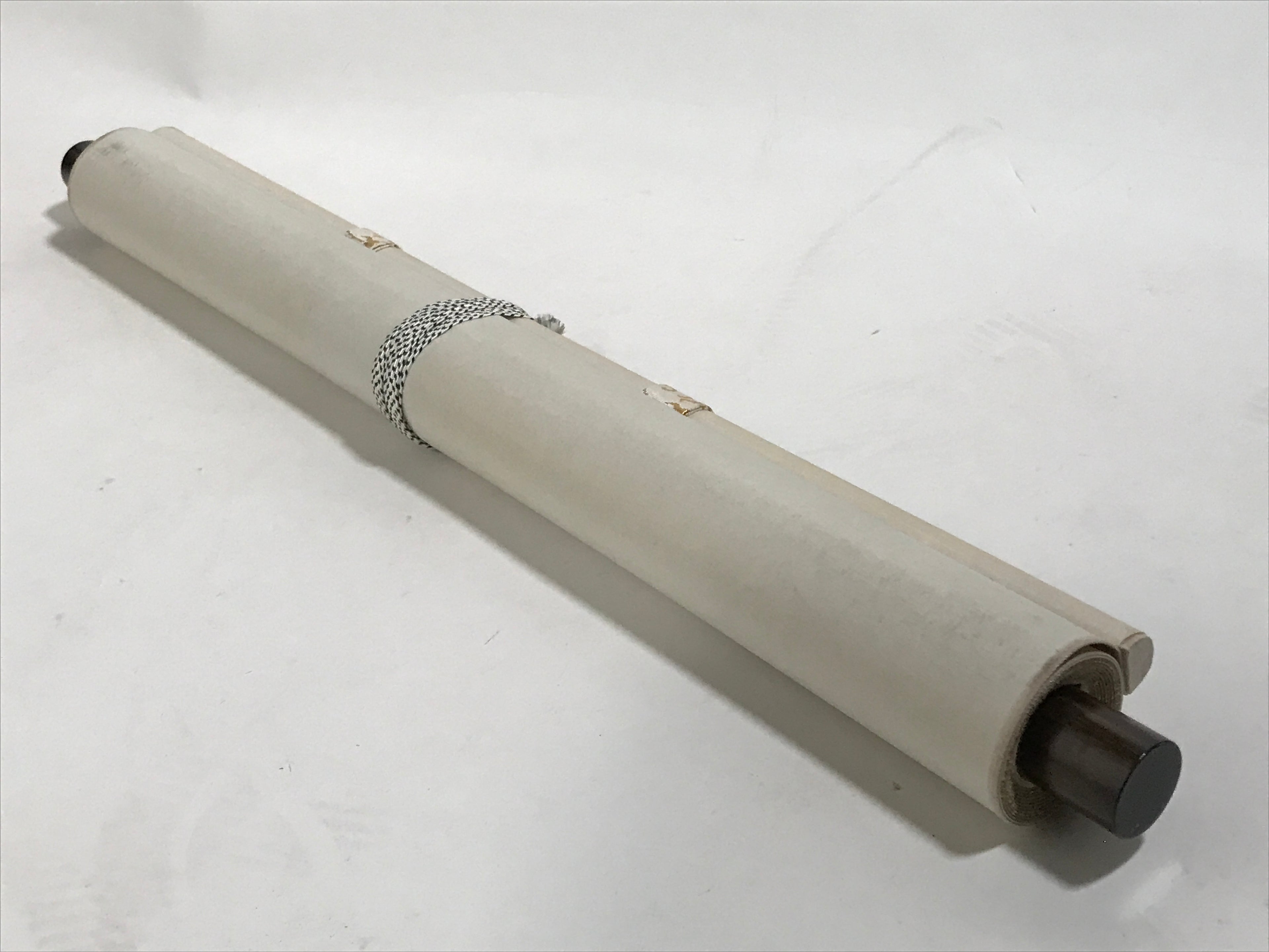 Japanese Boxed Hanging Scroll Kakejiku Vtg Mountains Boat River Monochrome KJ142