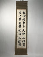 Japanese Boxed Hanging Scroll Kakejiku Vtg Philosophy Calligraphy Black KJ157