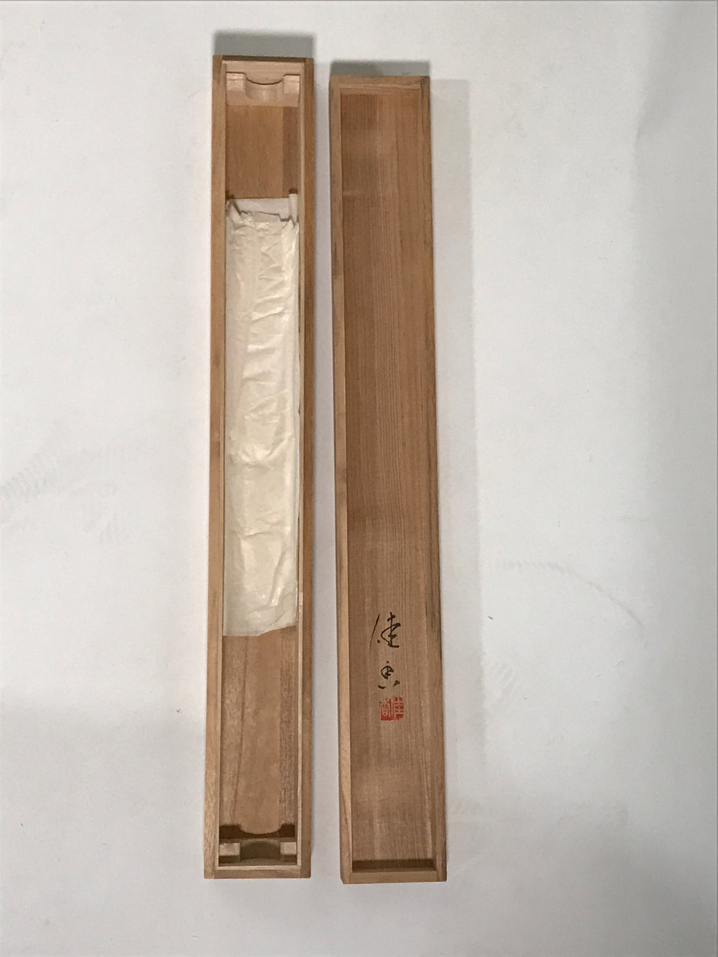 Japanese Boxed Hanging Scroll Kakejiku Vtg Pine Tree Cranes Red Sun Color KJ133