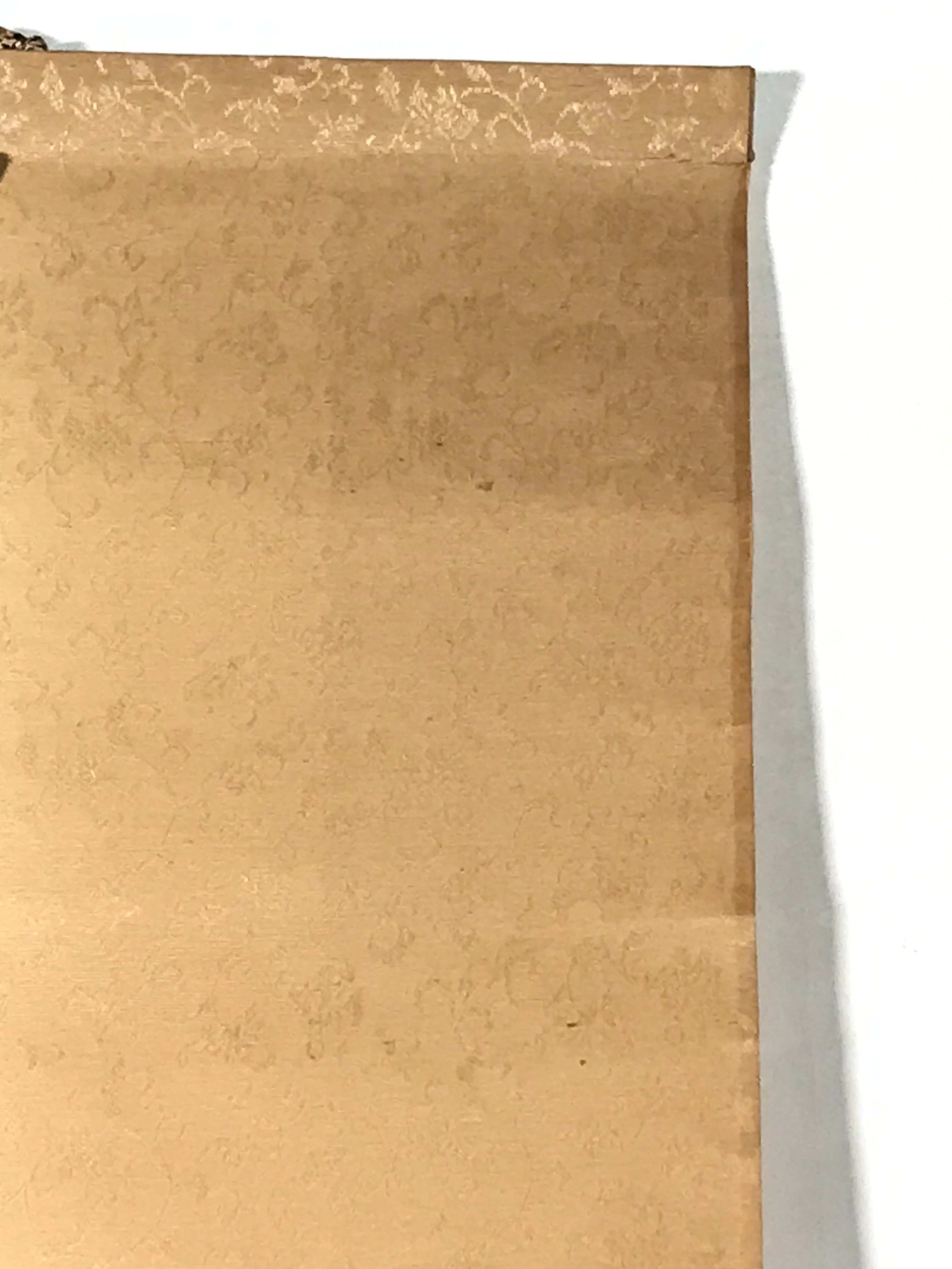 Japanese Boxed Hanging Scroll Kakejiku Vtg River Boat House Mountain Color KJ156