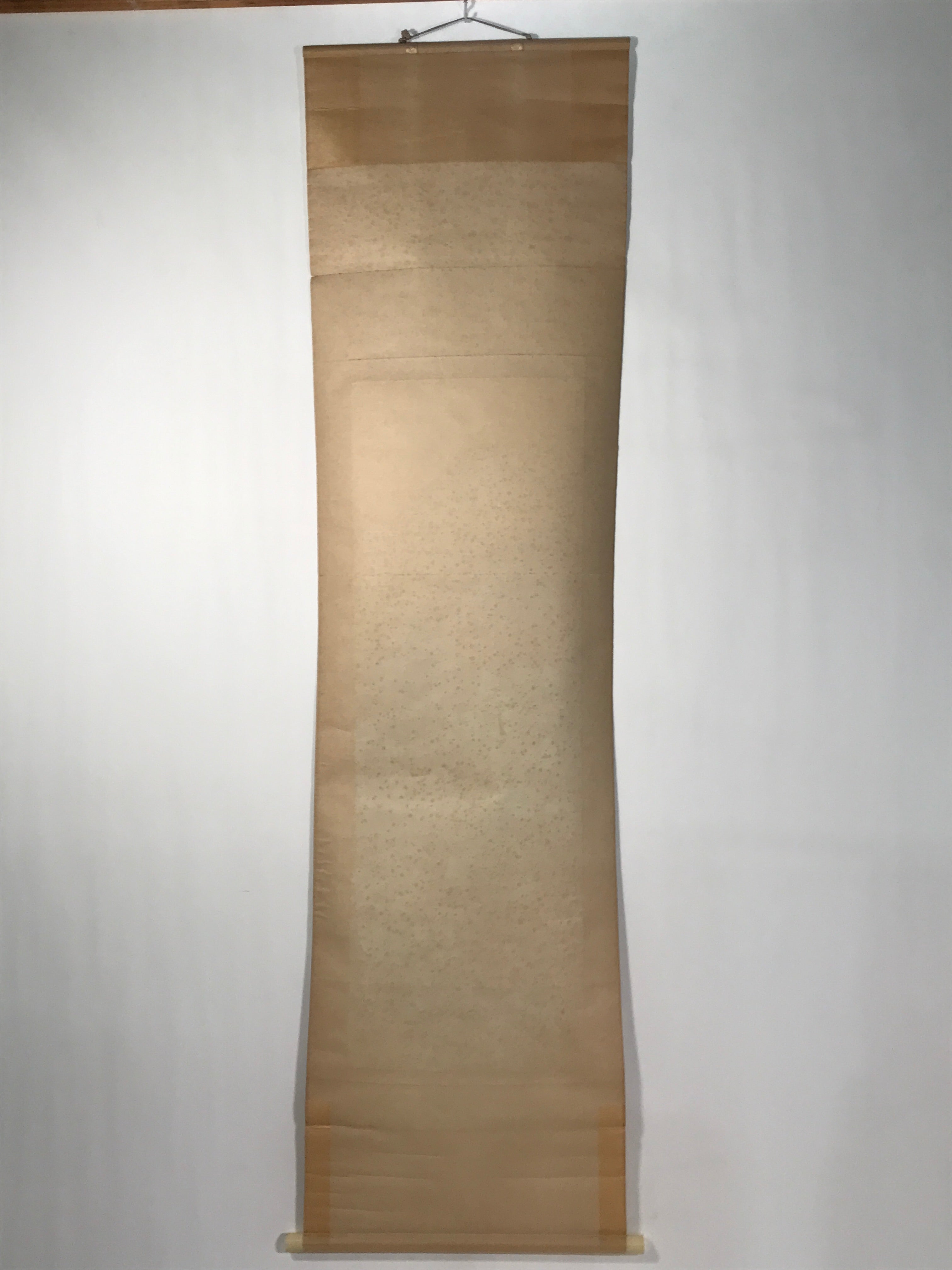 Japanese Boxed Hanging Scroll Kakejiku Vtg River Boat House Mountain Color KJ156