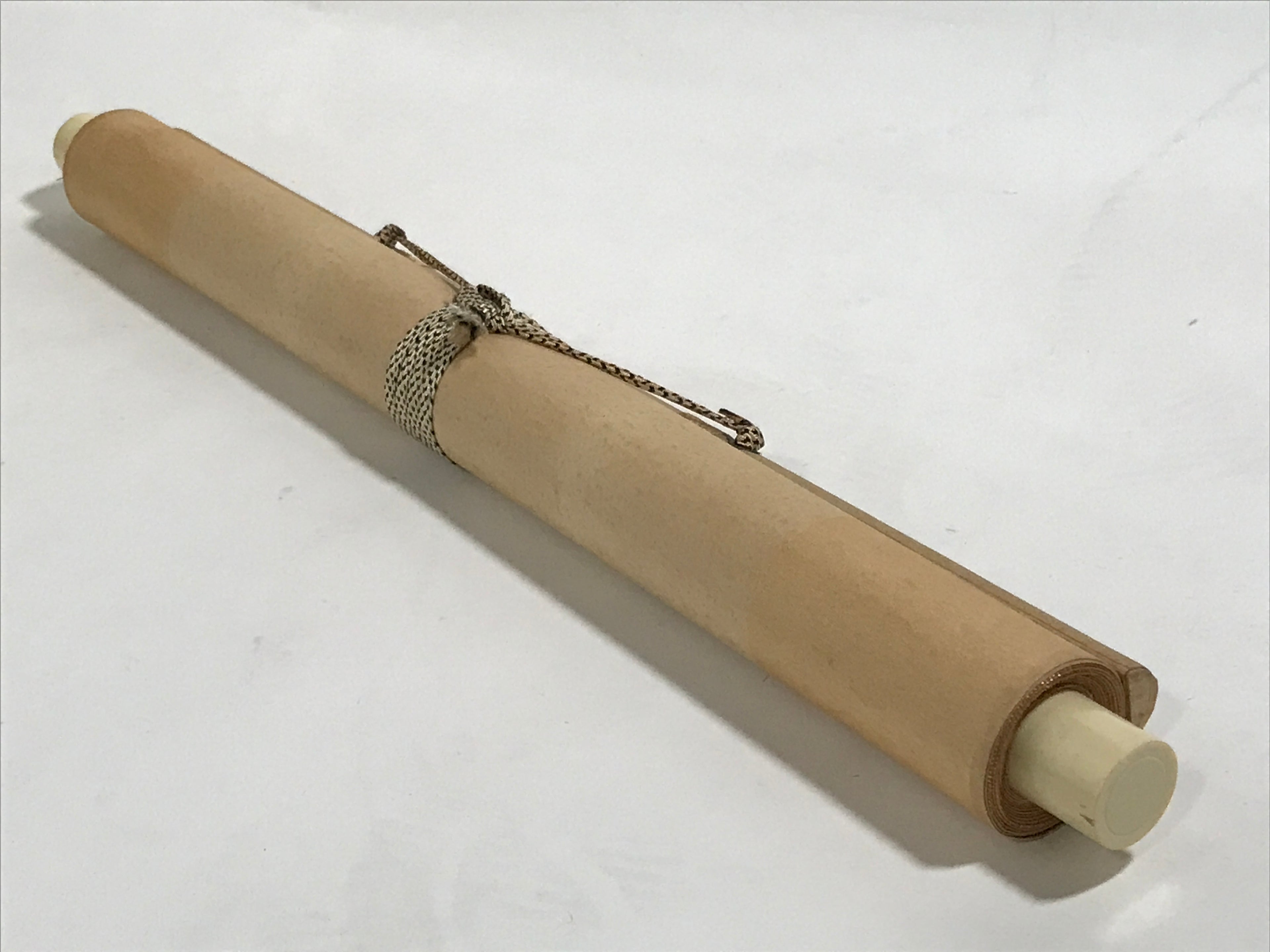 Japanese Boxed Hanging Scroll Kakejiku Vtg River Boat House Mountain Color KJ156