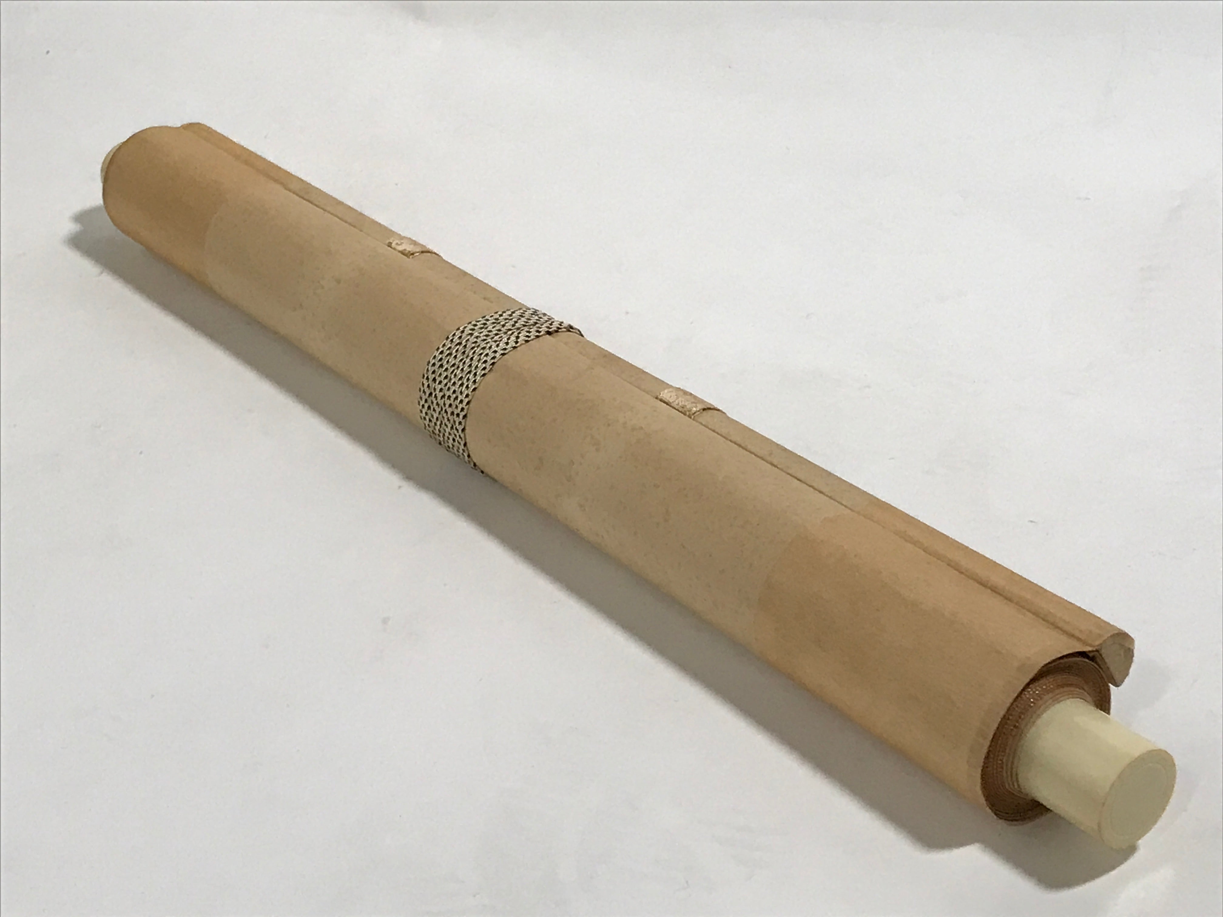 Japanese Boxed Hanging Scroll Kakejiku Vtg River Boat House Mountain Color KJ156