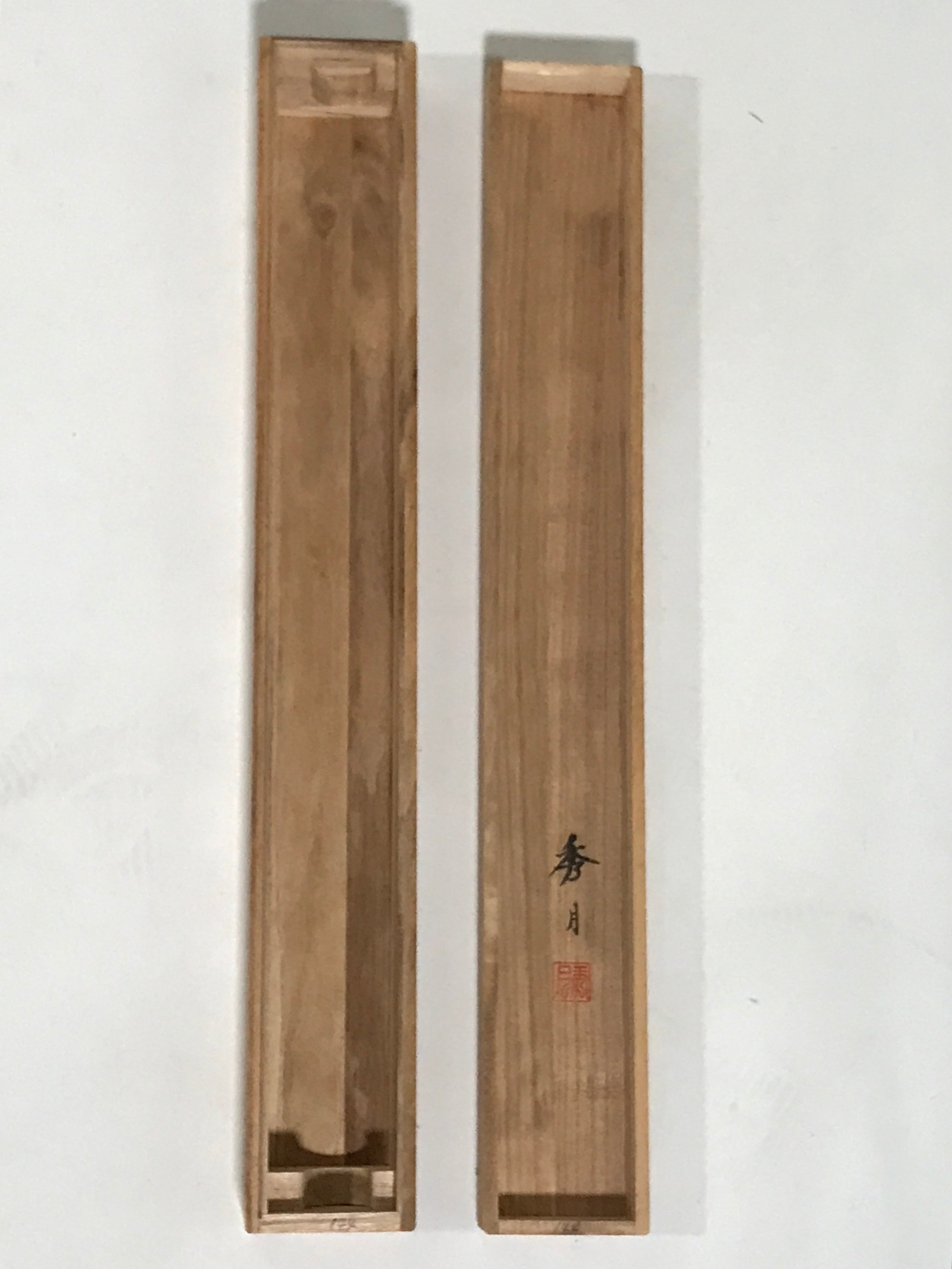 Japanese Boxed Hanging Scroll Kakejiku Vtg River Boat House Mountain Color KJ156