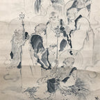 Japanese Boxed Hanging Scroll Kakejiku Vtg Sixteen Arhats Zen Buddhism KJ155