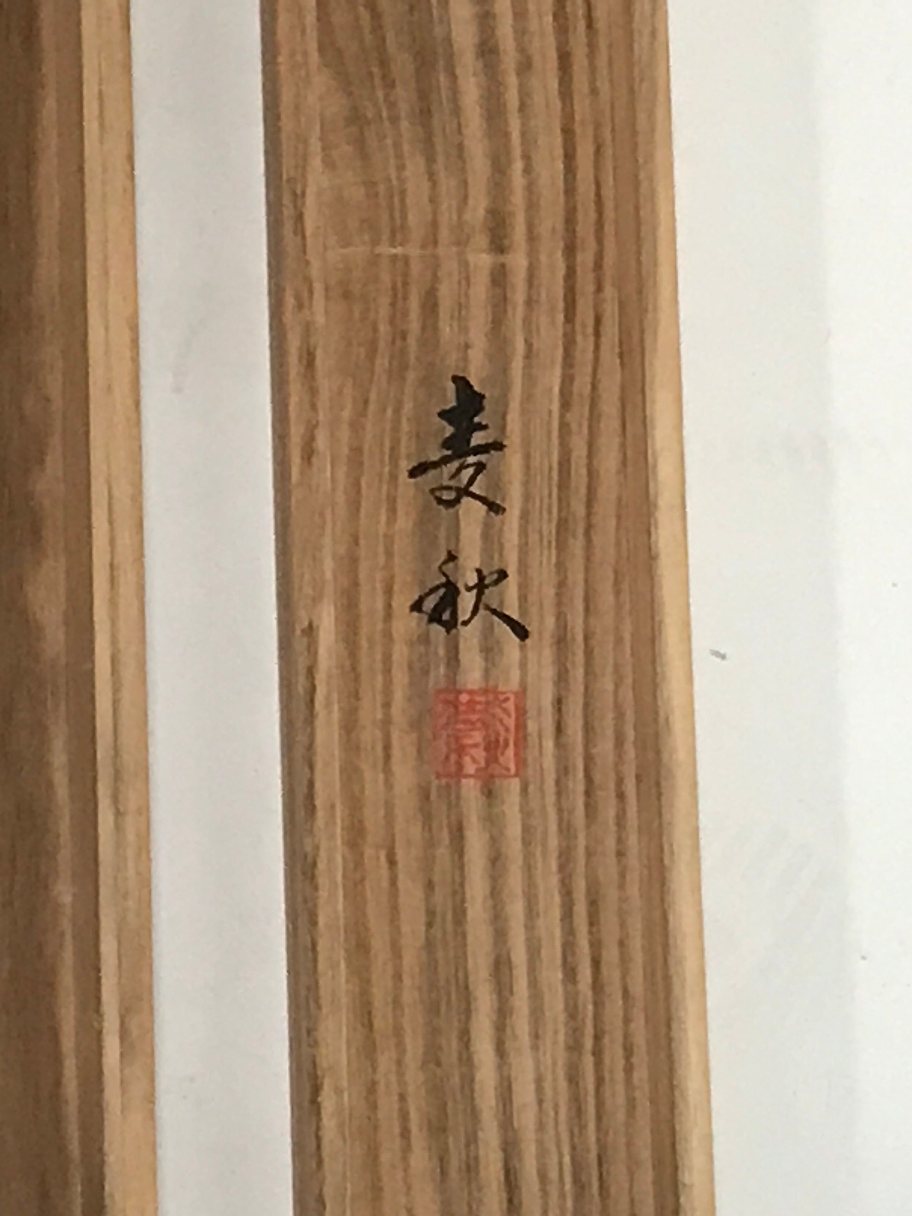 Japanese Boxed Hanging Scroll Kakejiku Vtg Waterfall Mountains Black White KJ141