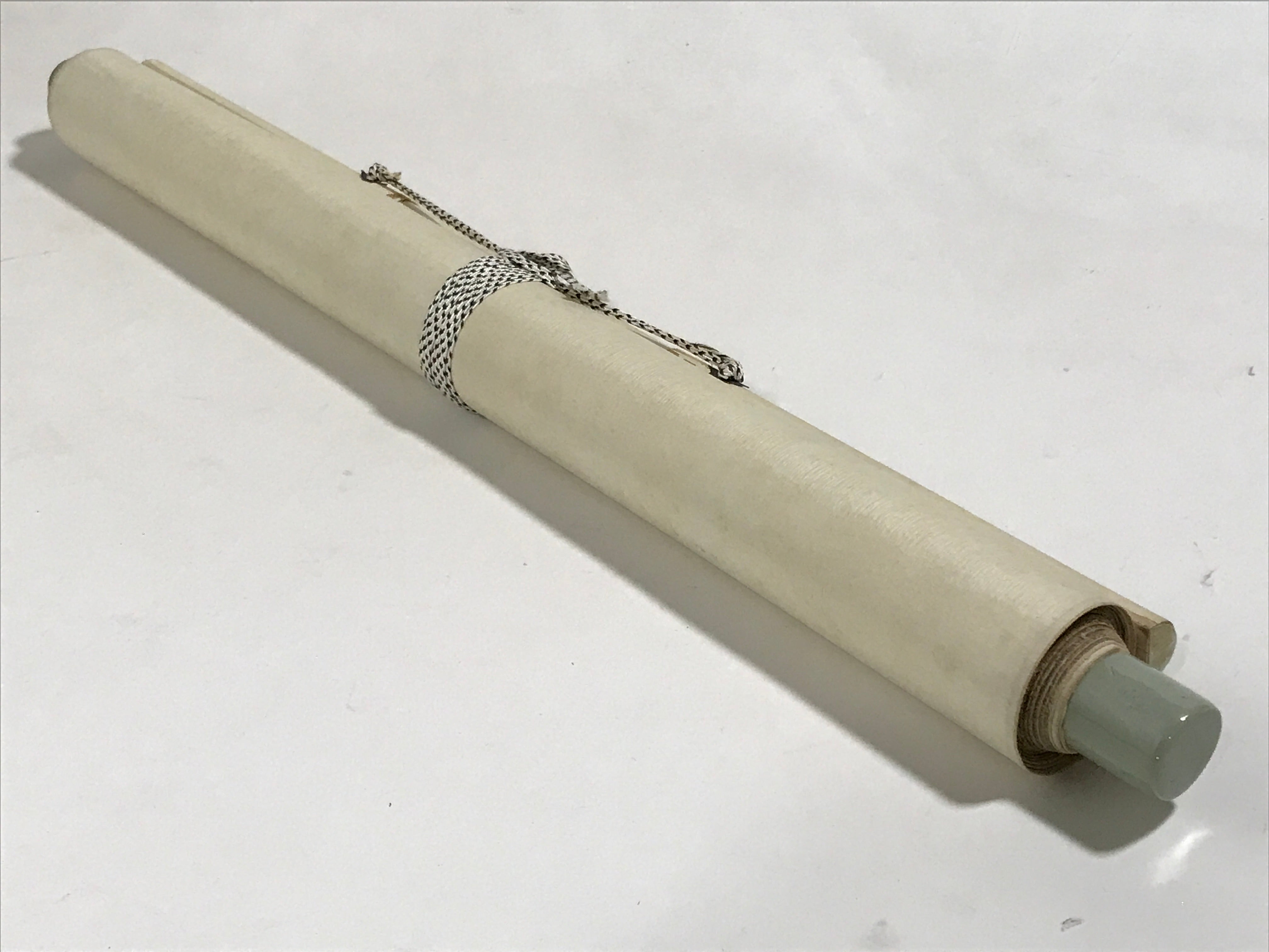 Japanese Boxed Hanging Scroll Kakejiku Vtg Waves Rising Sun Seascape Color KJ164