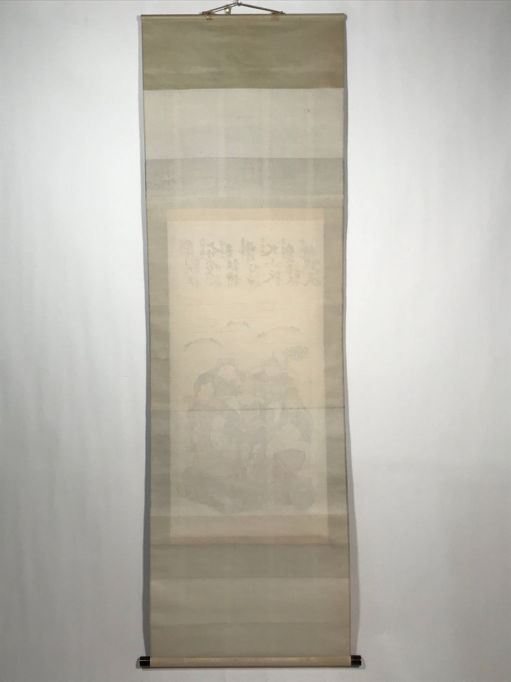 Japanese Boxed Hanging Scroll Vtg 7 Lucky Gods Kakejiku Chagake SC973