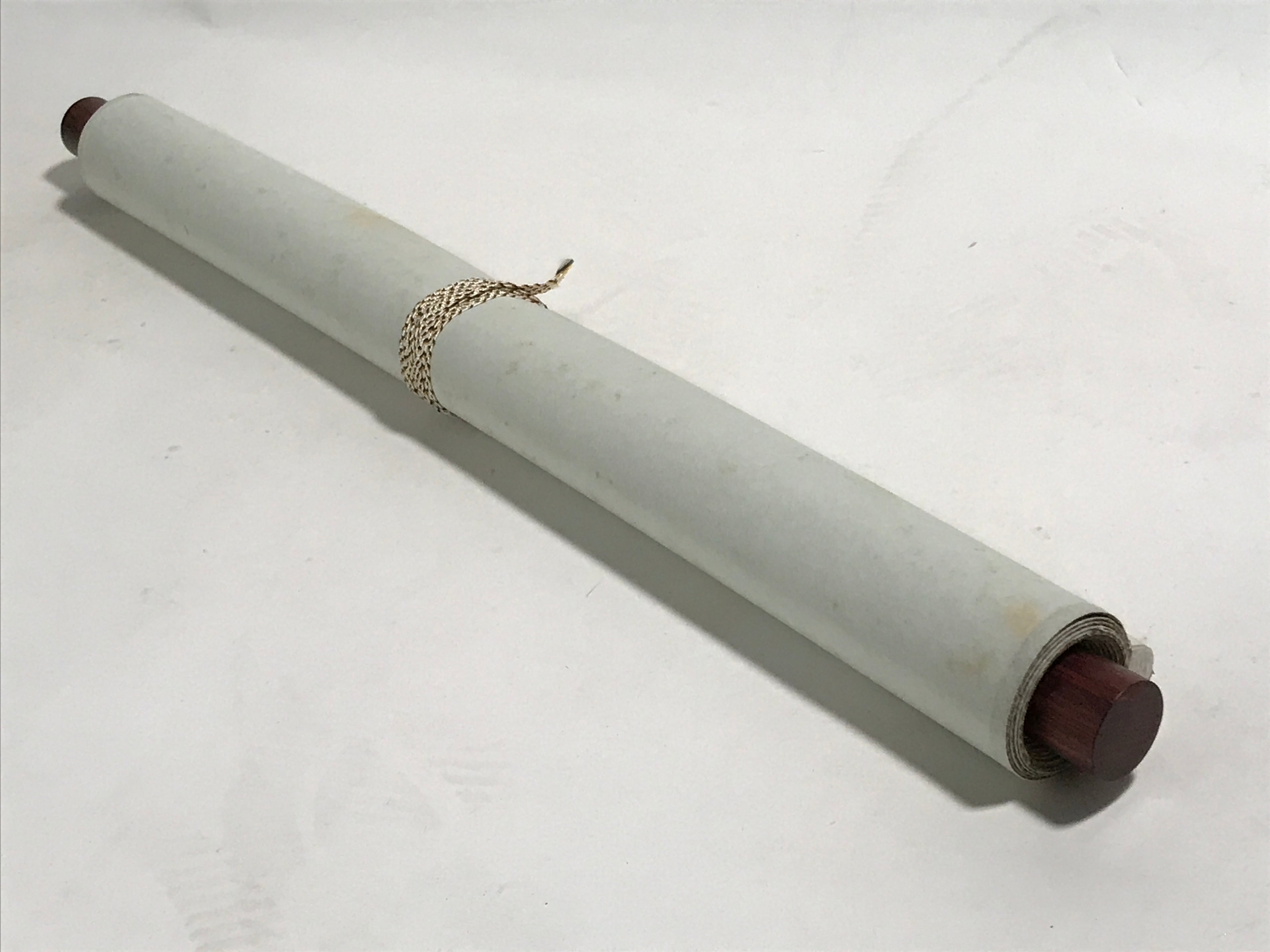 Japanese Boxed Hanging Scroll Vtg Bird Singing Old Tree Miyamoto Musashi KJ145