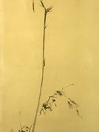 Japanese Boxed Hanging Scroll Vtg Bird Singing Old Tree Miyamoto Musashi KJ145