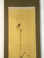 Japanese Boxed Hanging Scroll Vtg Bird Singing Old Tree Miyamoto Musashi KJ145