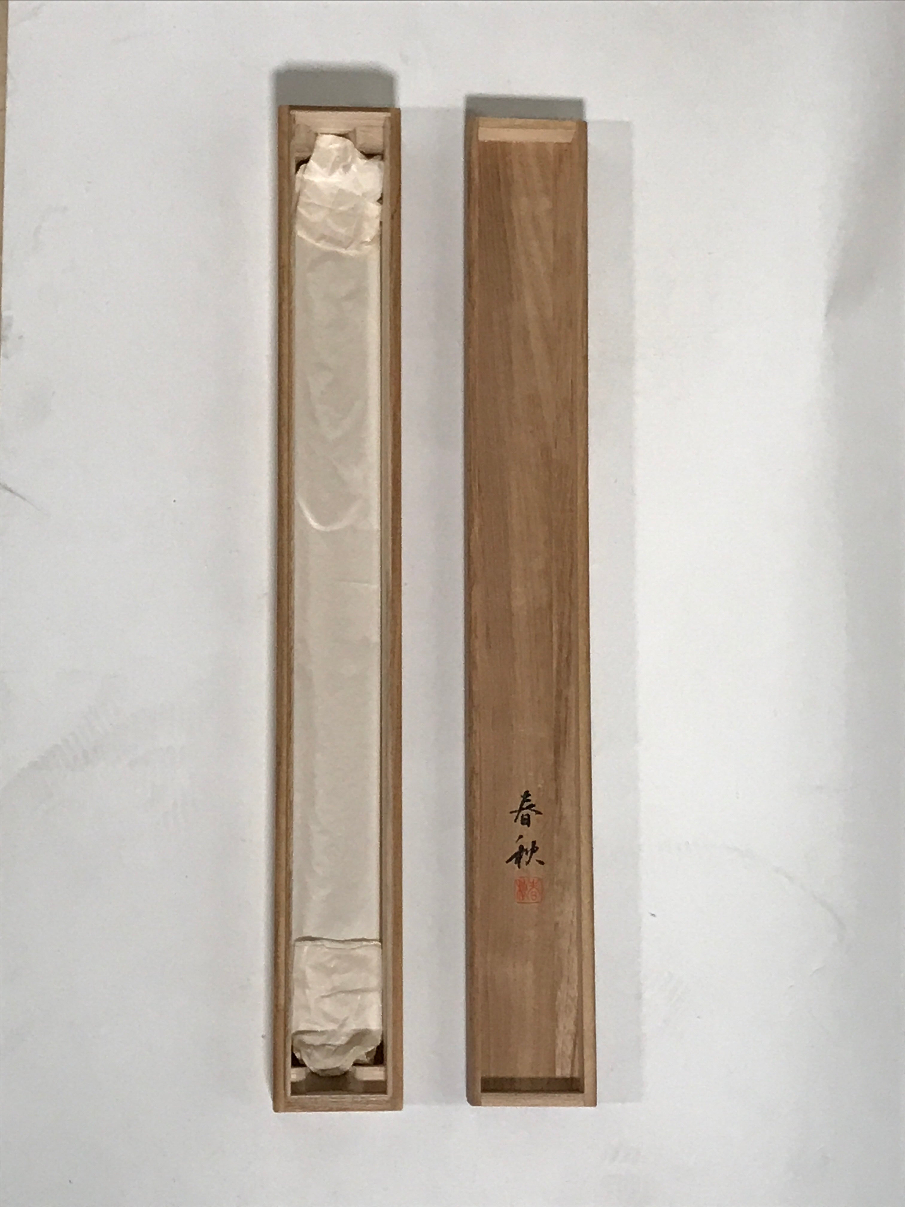 Japanese Boxed Hanging Scroll Vtg Kakejiku Cranes Pine Tree Plum Blossoms KJ150