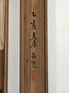 Japanese Boxed Hanging Scroll Vtg Kakejiku Horse Ema Plaque Plum Tree Pink KJ143
