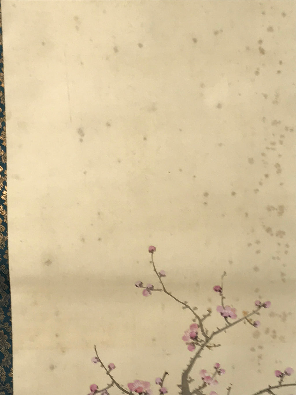 Japanese Boxed Hanging Scroll Vtg Kakejiku Horse Ema Plaque Plum Tree Pink KJ143