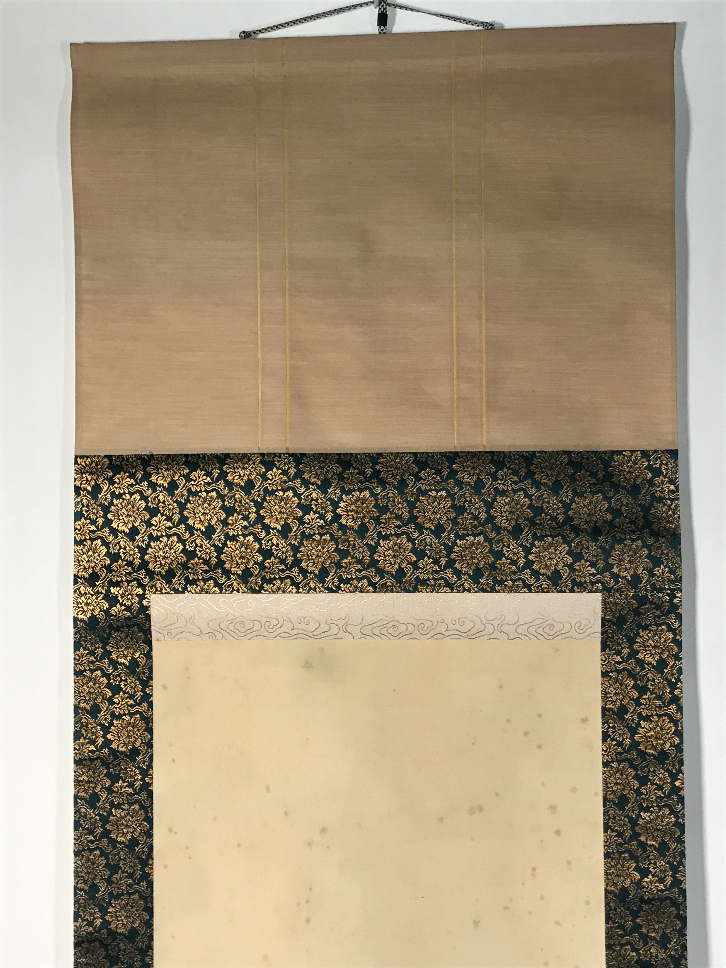 Japanese Boxed Hanging Scroll Vtg Kakejiku Horse Ema Plaque Plum Tree Pink KJ143