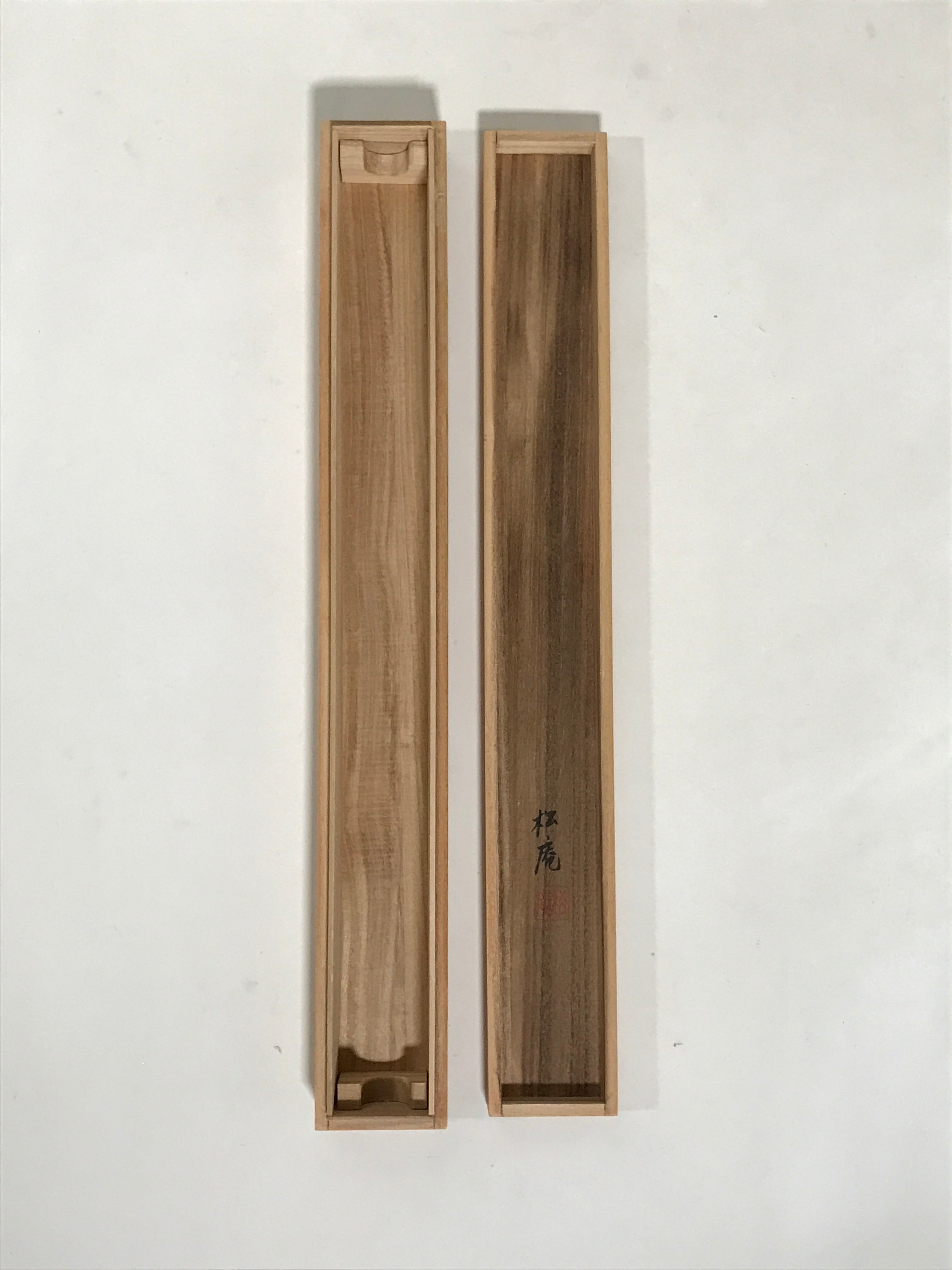 Japanese Boxed Hanging Scroll Vtg Kakejiku Man Hanging Vine Tiger Zen Koan KJ160