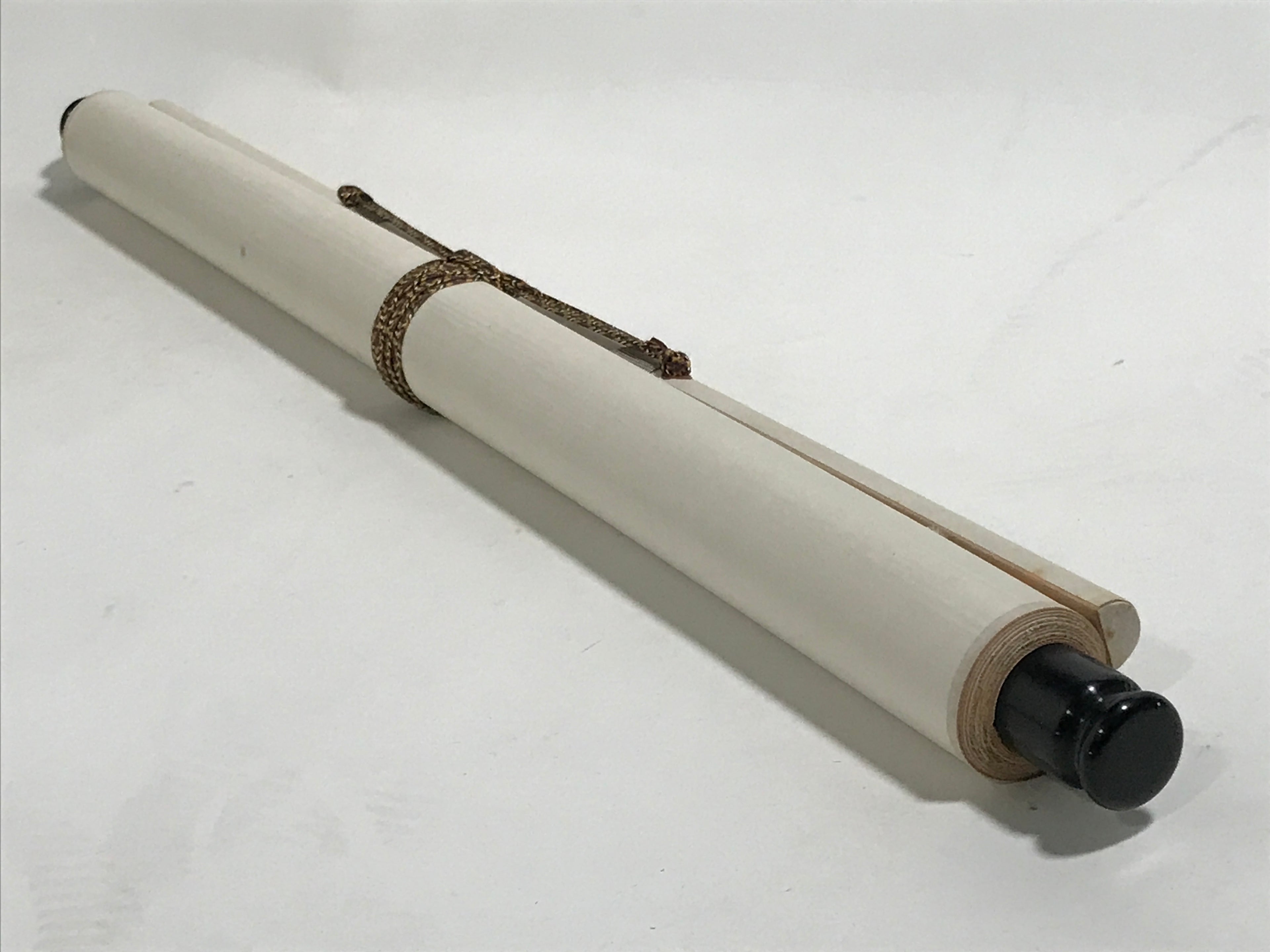 Japanese Boxed Hanging Scroll Vtg Kakejiku Sosho Cursive Calligraphy Black KJ147