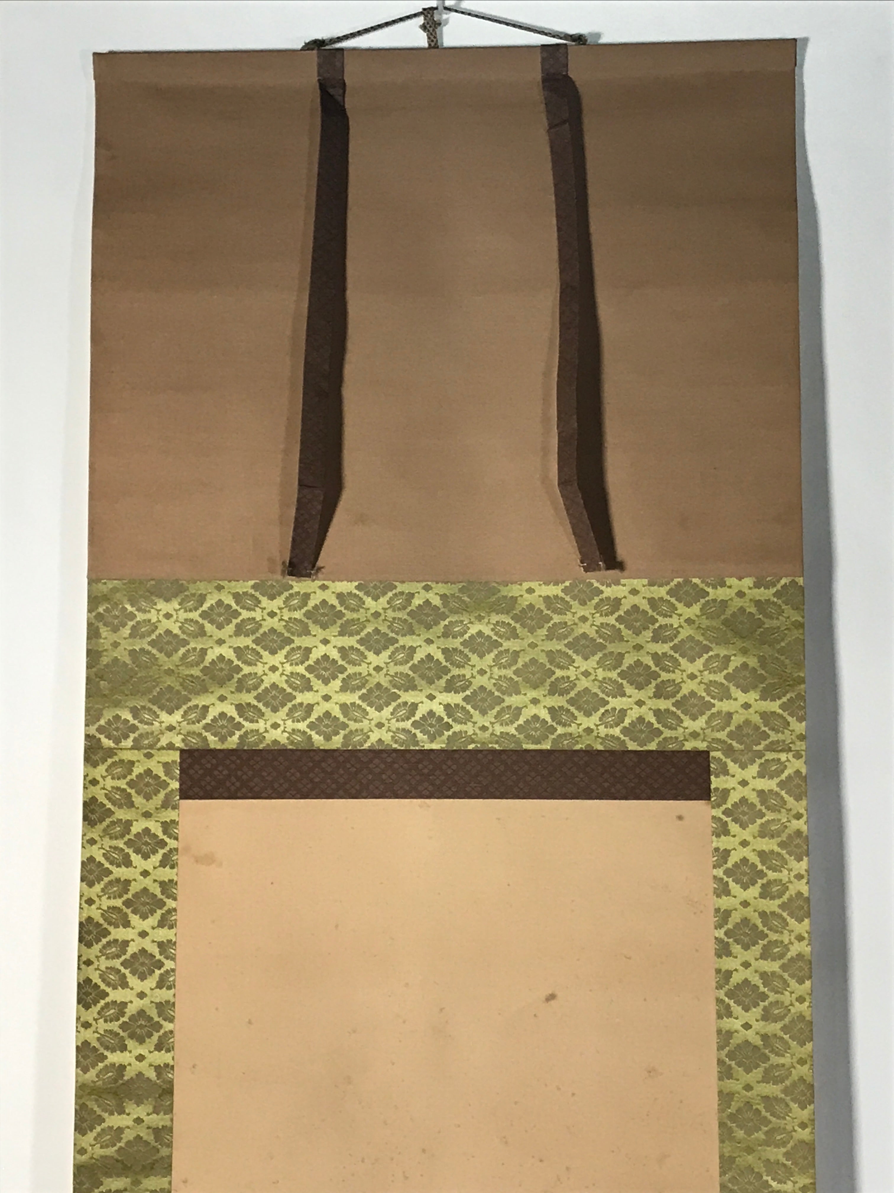 Japanese Boxed Hanging Scroll Vtg Kakejiku Standing Hina Dolls Portrait KJ159