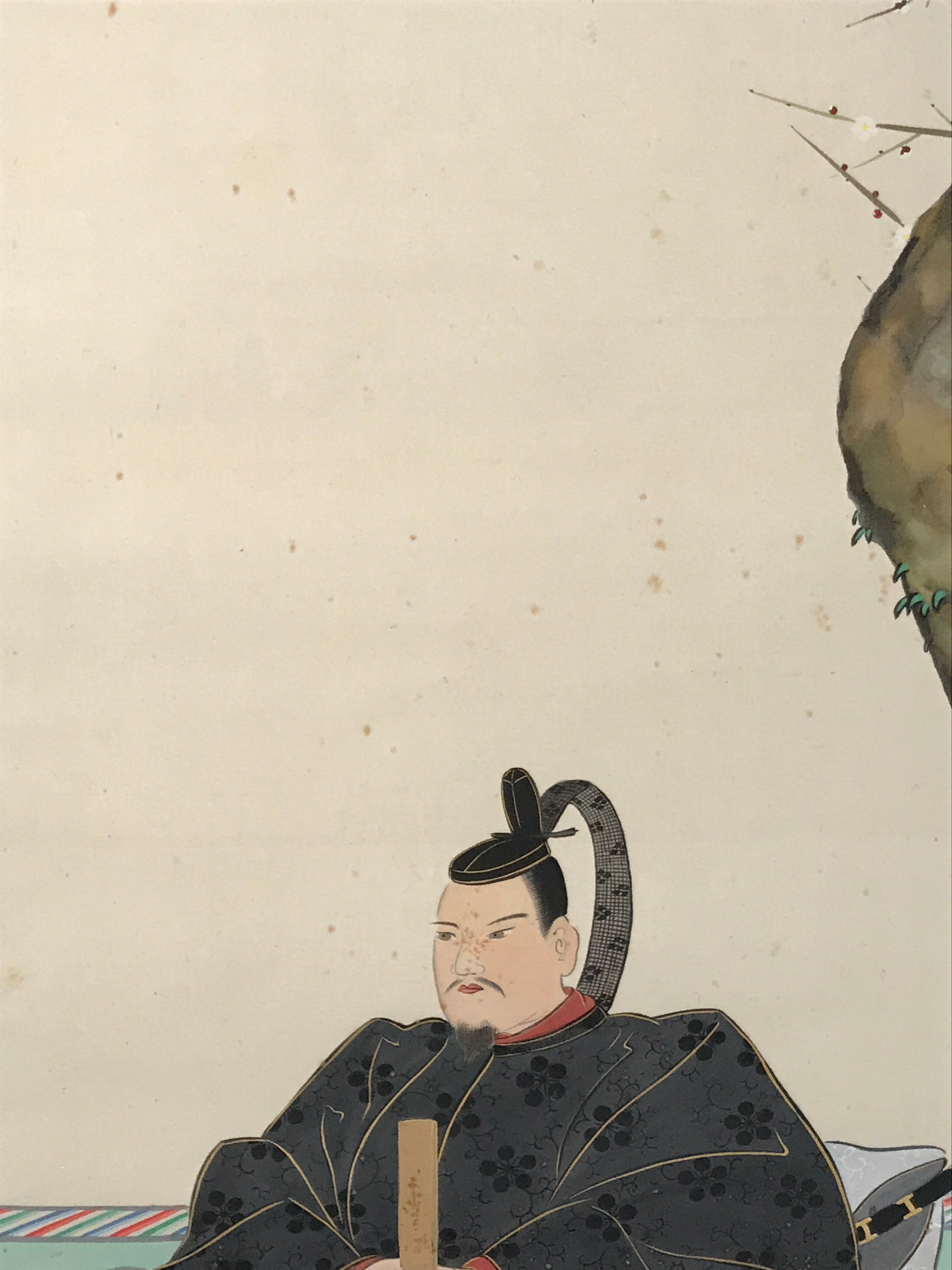 Japanese Boxed Hanging Scroll Vtg Kakejiku Sugawara No Michizane Portrait KJ144