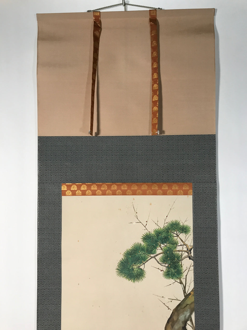 Japanese Boxed Hanging Scroll Vtg Kakejiku Sugawara No Michizane Portrait KJ144