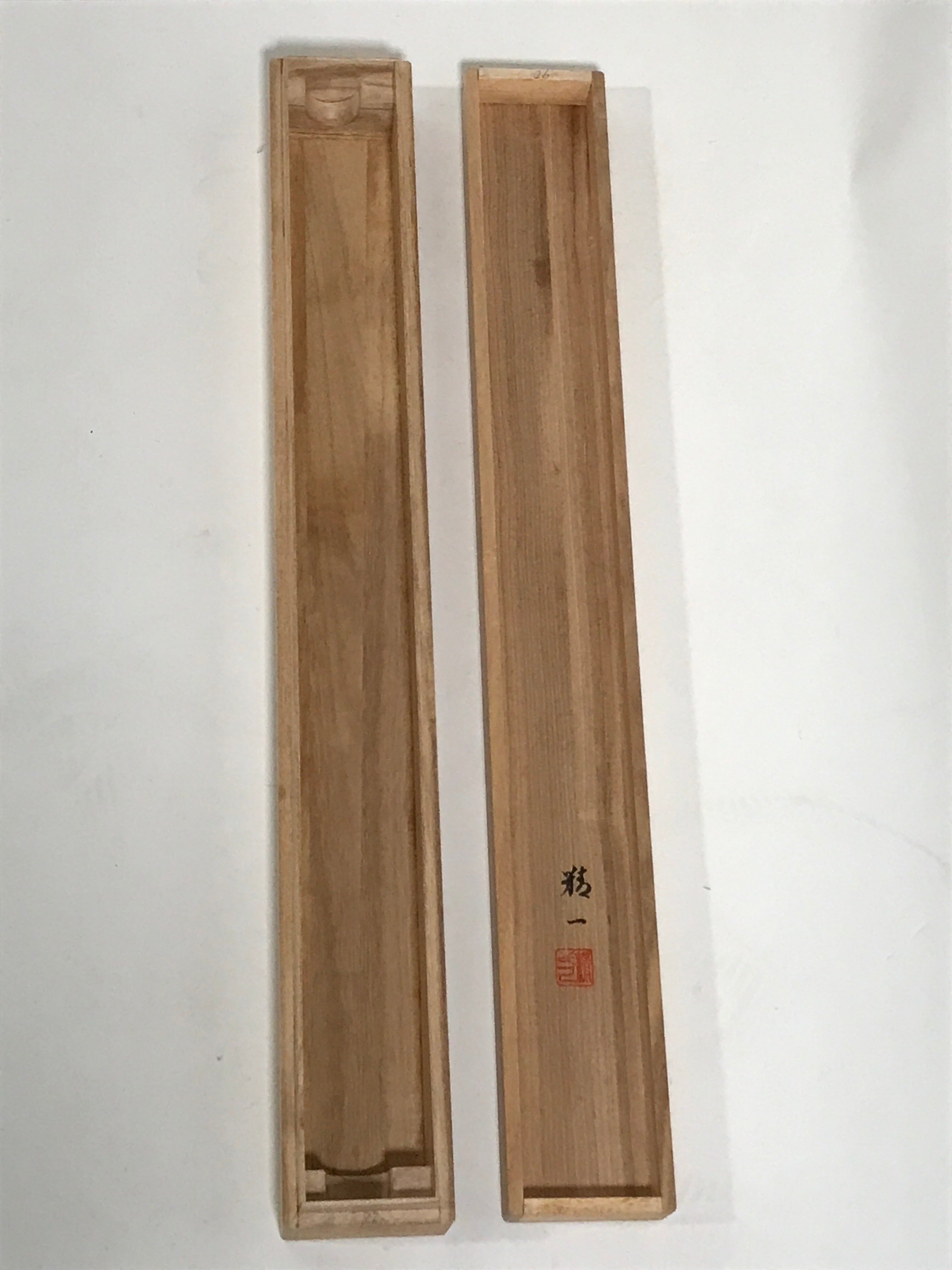 Japanese Boxed Hanging Scroll Vtg Kakejiku Two Cranes Bamboo Green Color KJ151