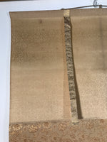 Japanese Boxed Hanging Scroll Vtg Kakejiku Two Cranes Bamboo Green Color KJ151