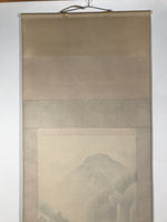 Japanese Boxed Hanging Scroll Vtg Kakejiku Water Mill Mountain House Color KJ146