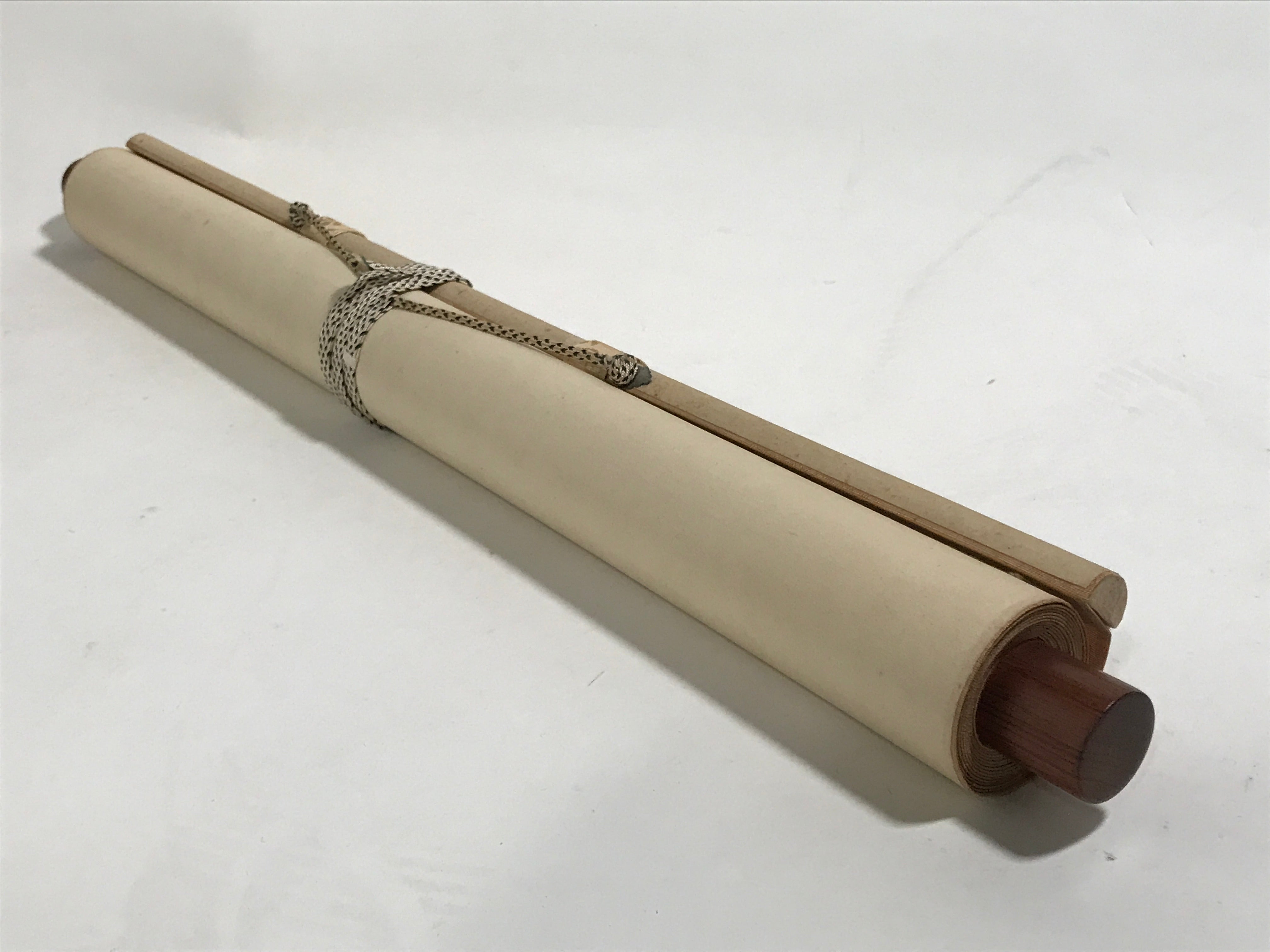 Japanese Boxed Hanging Scroll Vtg Kakejiku Water Mill Mountain House Color KJ146