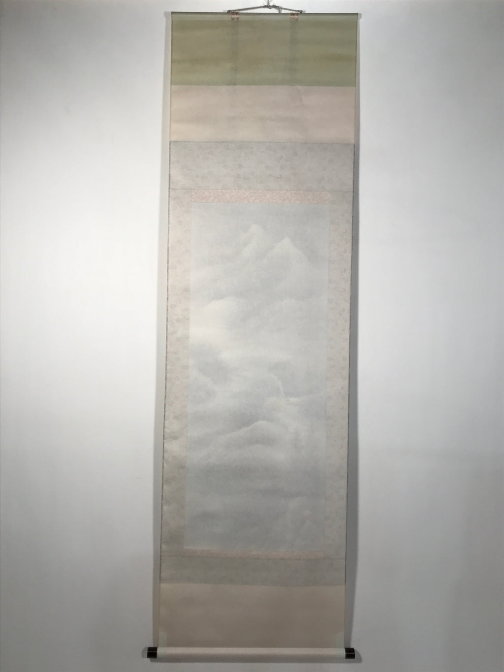 Japanese Boxed Hanging Scroll Vtg Kakejiku Winter Landscape Mountain Snow KJ148