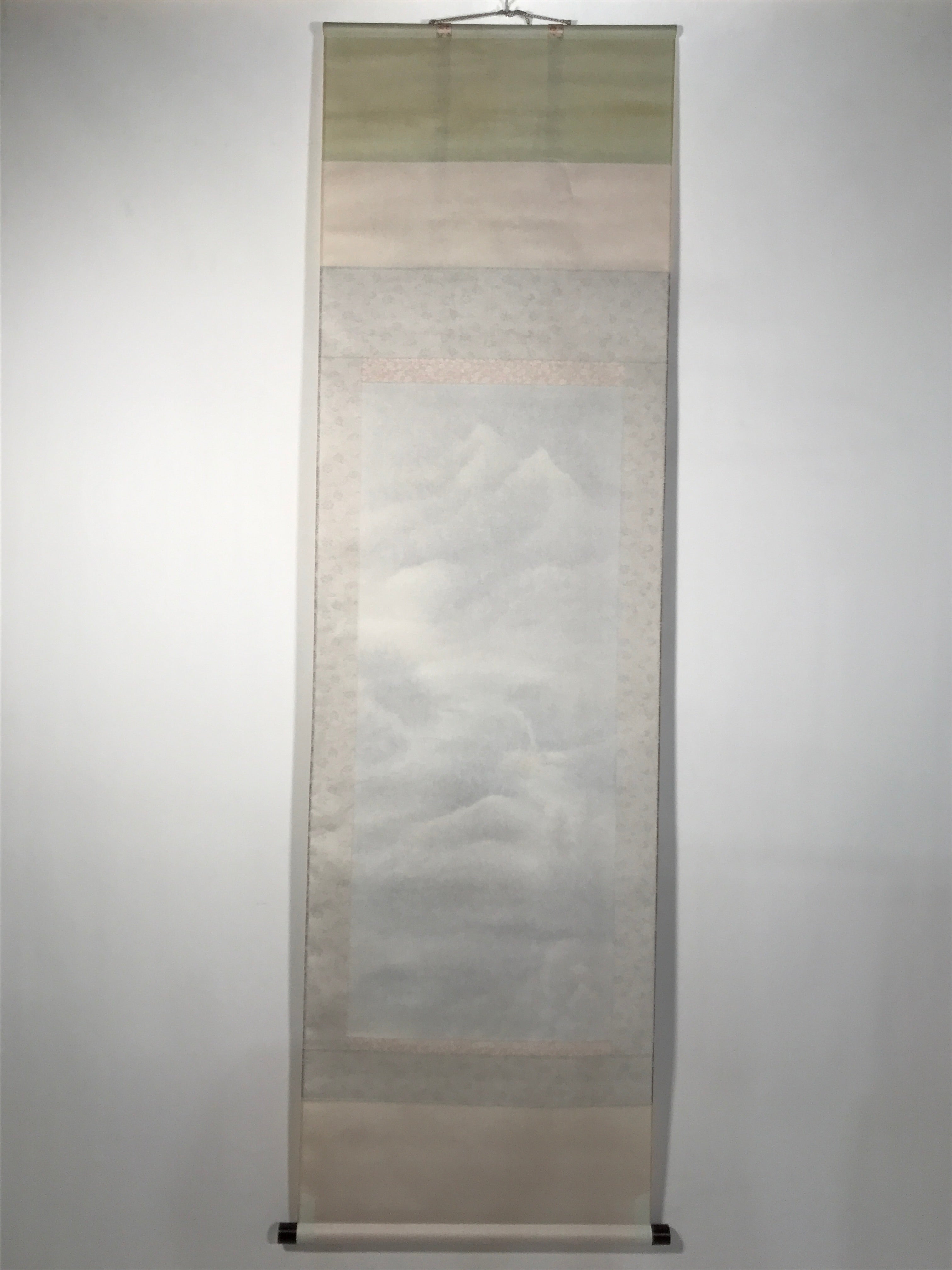 Japanese Boxed Hanging Scroll Vtg Kakejiku Winter Landscape Mountain Snow KJ148