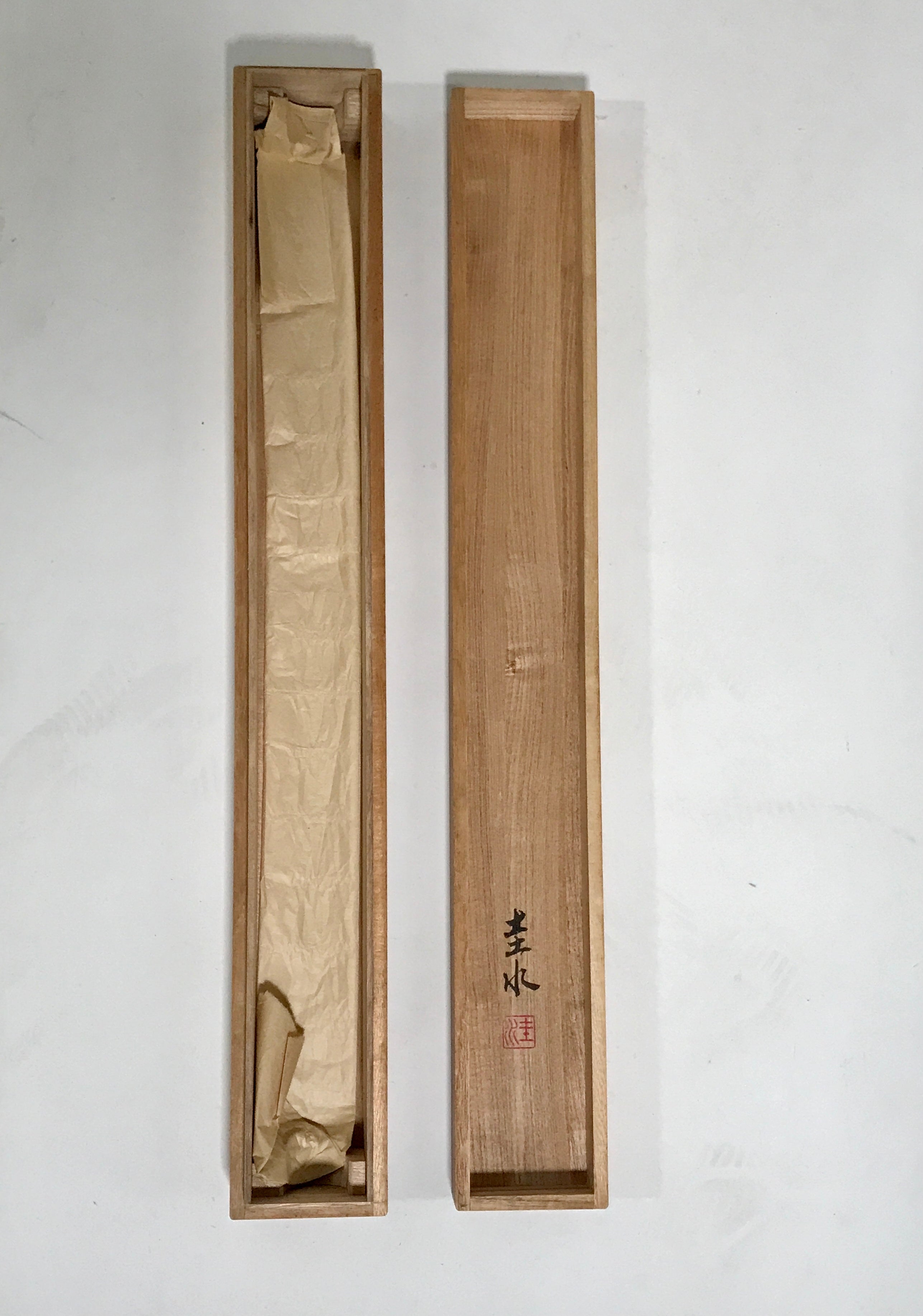Japanese Boxed Hanging Scroll Vtg Kakejiku Winter Landscape Mountain Snow KJ148