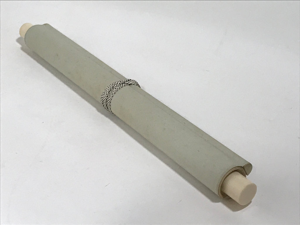 Japanese Boxed Hanging Scroll Vtg Loquat Biwa Poem Square Kakejiku KJ39
