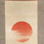 Japanese Boxed Hanging Scroll Vtg Morning Sun Calm Waves Kakejiku KJ31