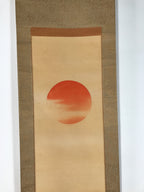 Japanese Boxed Hanging Scroll Vtg Morning Sun Calm Waves Kakejiku KJ31