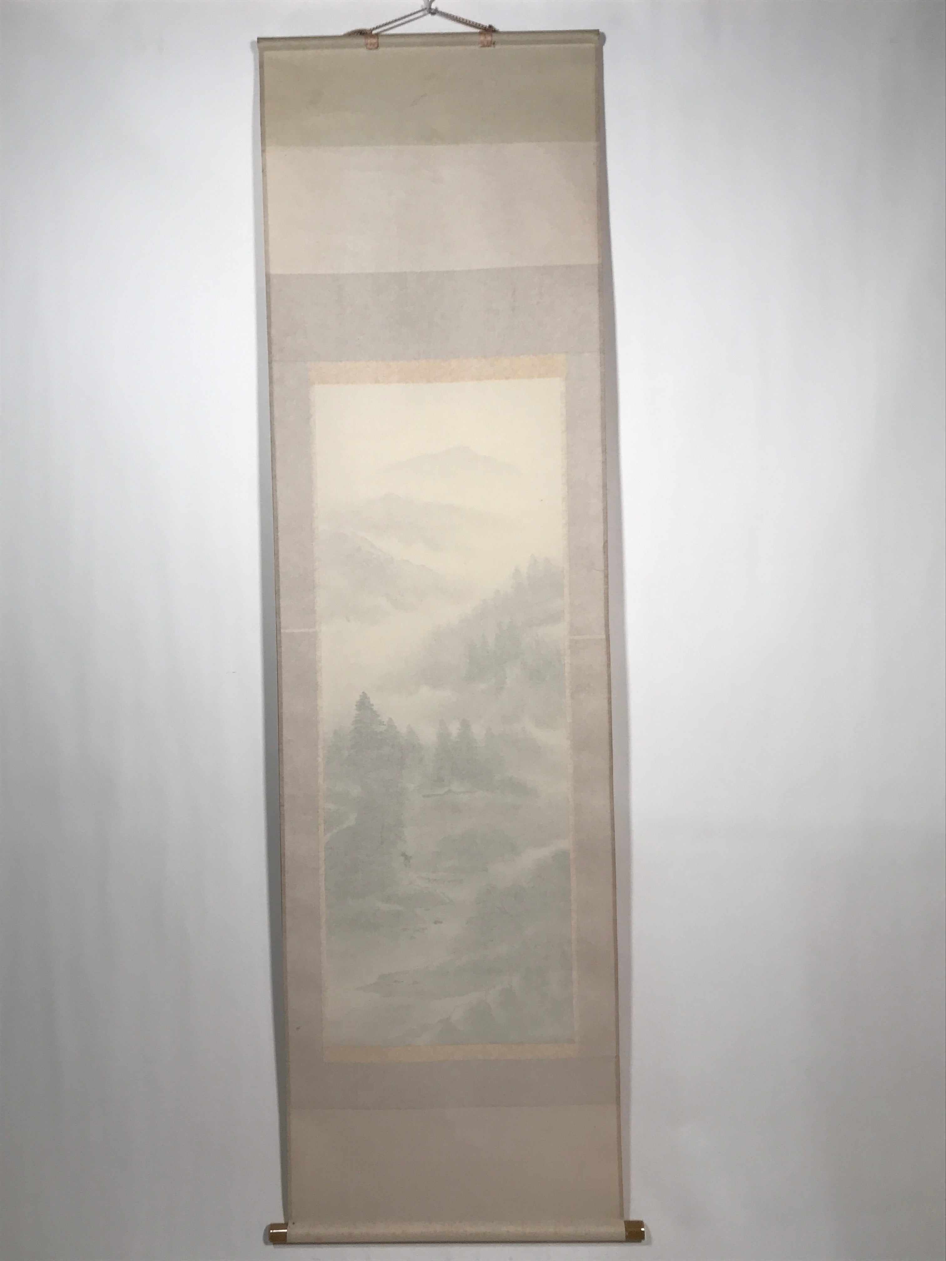 Japanese Boxed Hanging Scroll Vtg Mountains River Landscape Sansui SC978