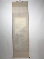 Japanese Boxed Hanging Scroll Vtg Mountains River Landscape Sansui SC978