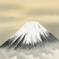 Japanese Boxed Hanging Scroll Vtg Mt Fuji Clouds Lake Color Kakejiku SC979