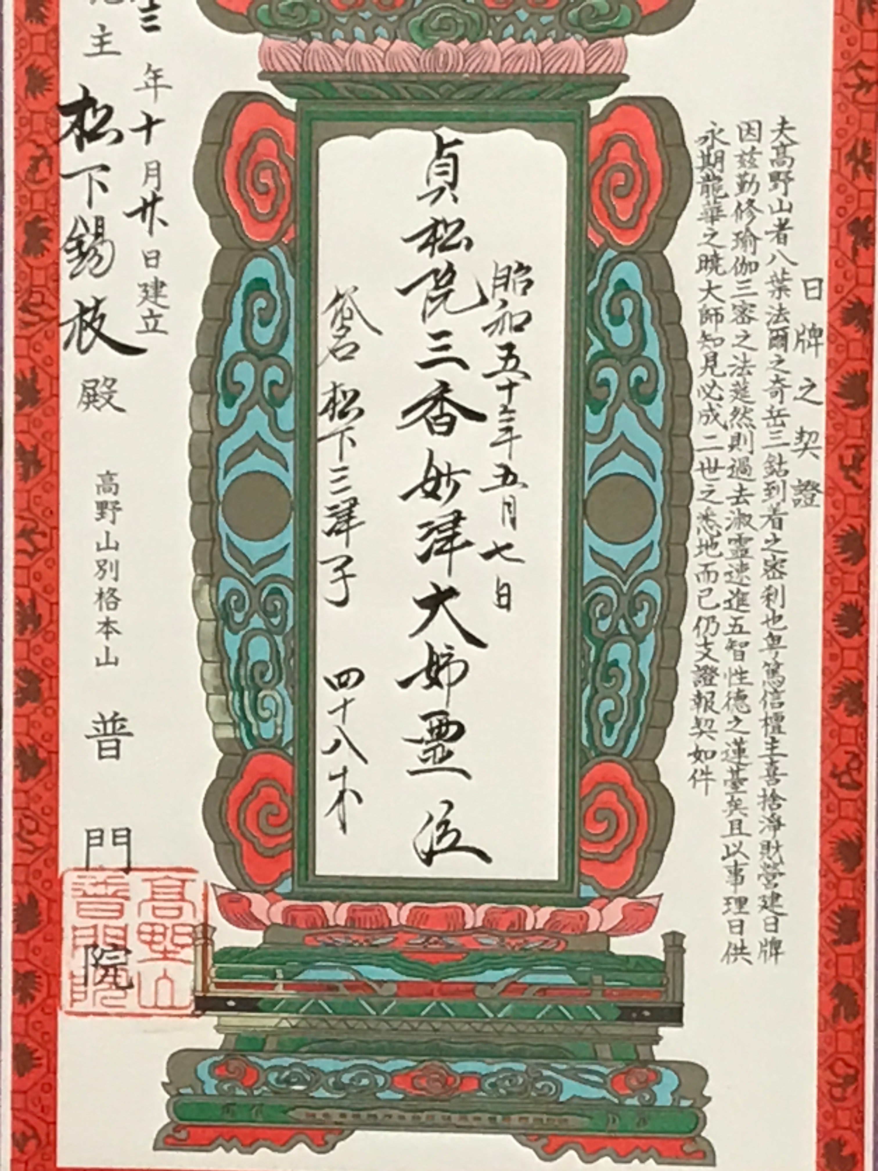Japanese Boxed Hanging Scroll Vtg Nippai No Keisho Fumon'in Kakejiku SC961