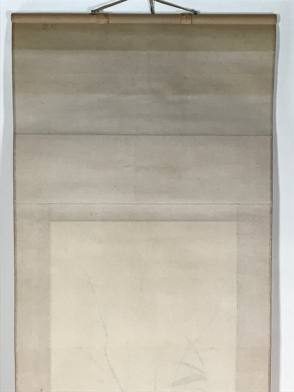 Japanese Boxed Hanging Scroll Vtg Plum Tree Ume Bamboo Bird Kakejiku KJ40