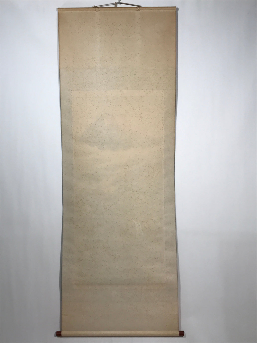 Japanese Boxed Hanging Scroll Vtg Red Fuji Mountains River Sansui SC951