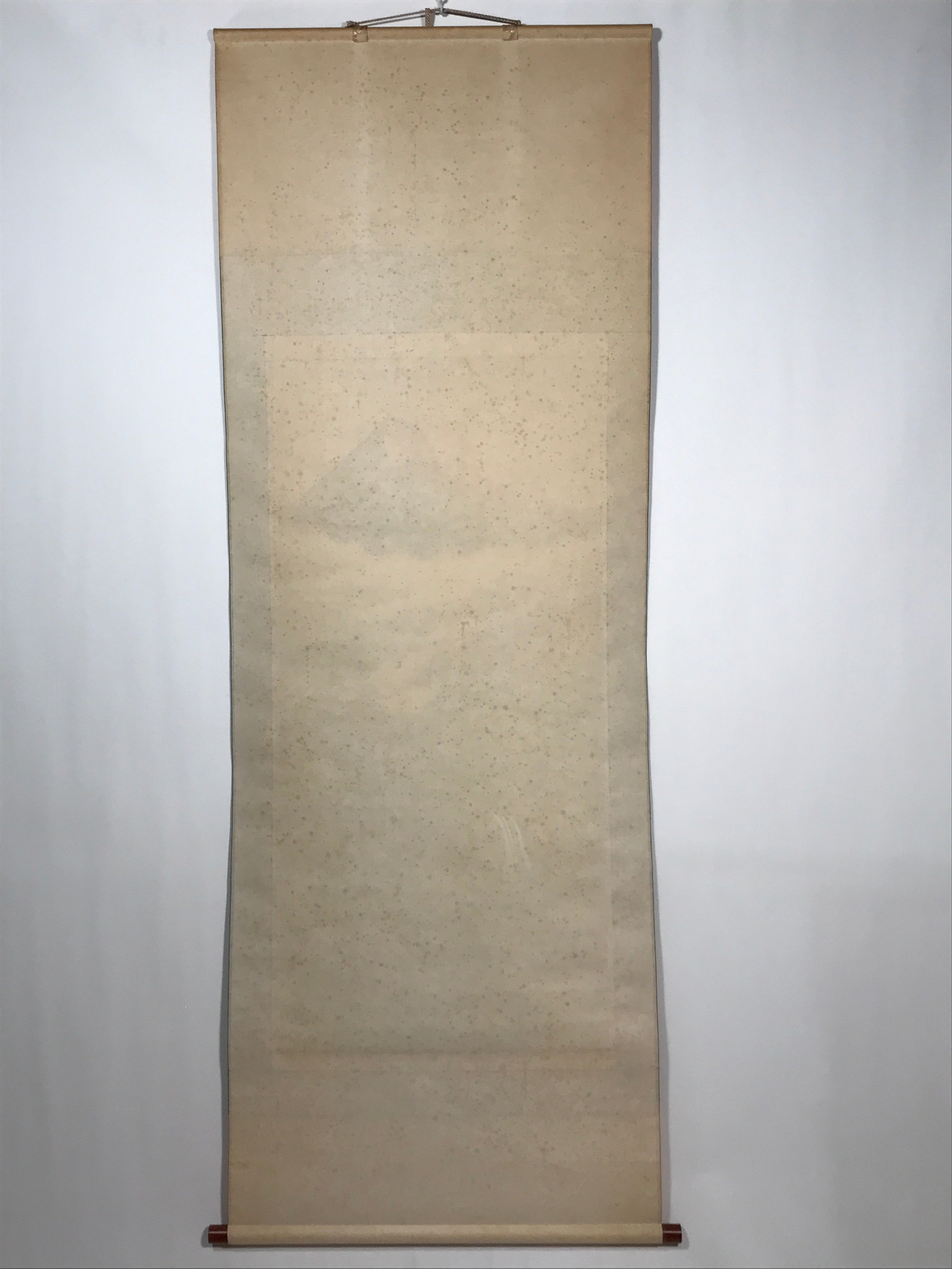 Japanese Boxed Hanging Scroll Vtg Red Fuji Mountains River Sansui SC951