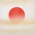 Japanese Boxed Hanging Scroll Vtg Red Rising Sun Calm Waves Kakejiku SC975