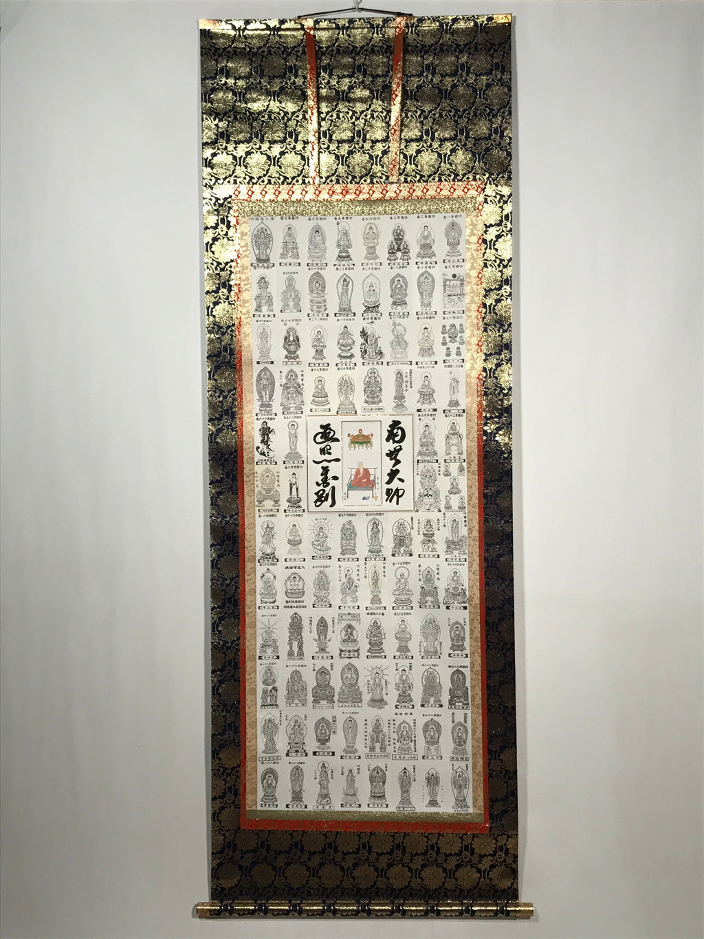 Japanese Boxed Hanging Scroll Vtg Shikoku 88 Sacred Places Butsuzu SC970