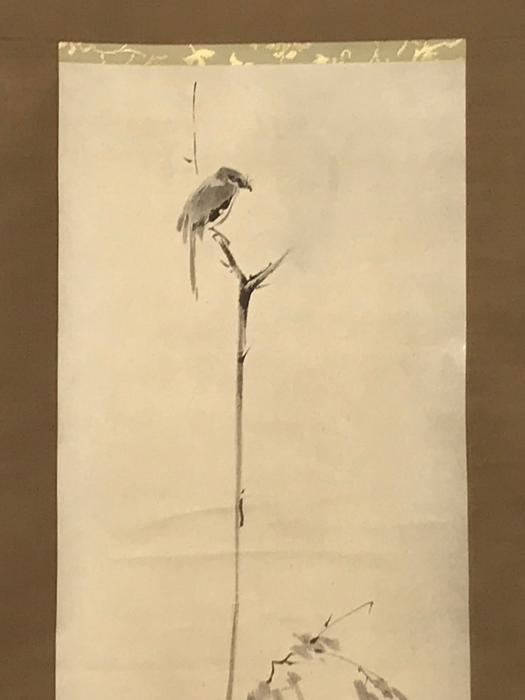 Japanese Boxed Hanging Scroll Vtg Shrike In A Barren Tree Miyamoto Musashi SC953
