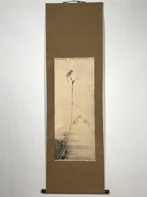 Japanese Boxed Hanging Scroll Vtg Shrike In A Barren Tree Miyamoto Musashi SC953
